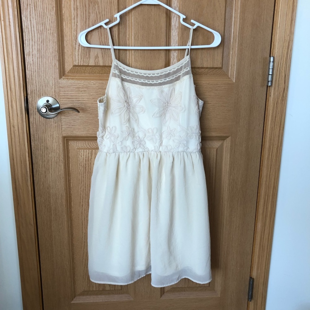 Wet Seal Cream Adjustable Skinny Strap Dress